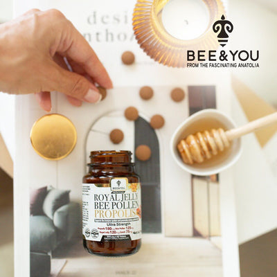 タブレット健康食品【BEE & YOU】みつばち花粉60錠 ウルトラ（ロイヤルゼリー・プロポリス入り）